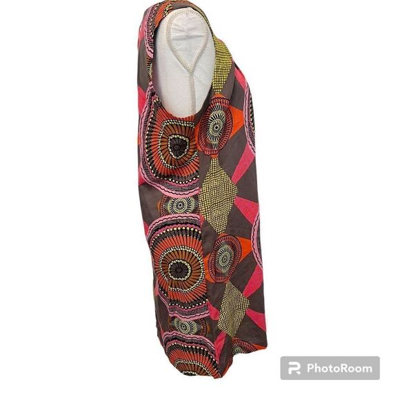 Uncle Frank Anthropologie Sleeveless Gray and Pink Shift Dress Size Large Made i - Picture 2 of 8